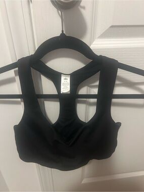 ALO Yoga Black Padded Sports Bra with Racerback